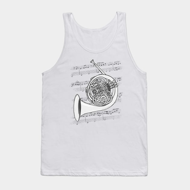 French Horn Player Hornist Brass Musician Tank Top by doodlerob